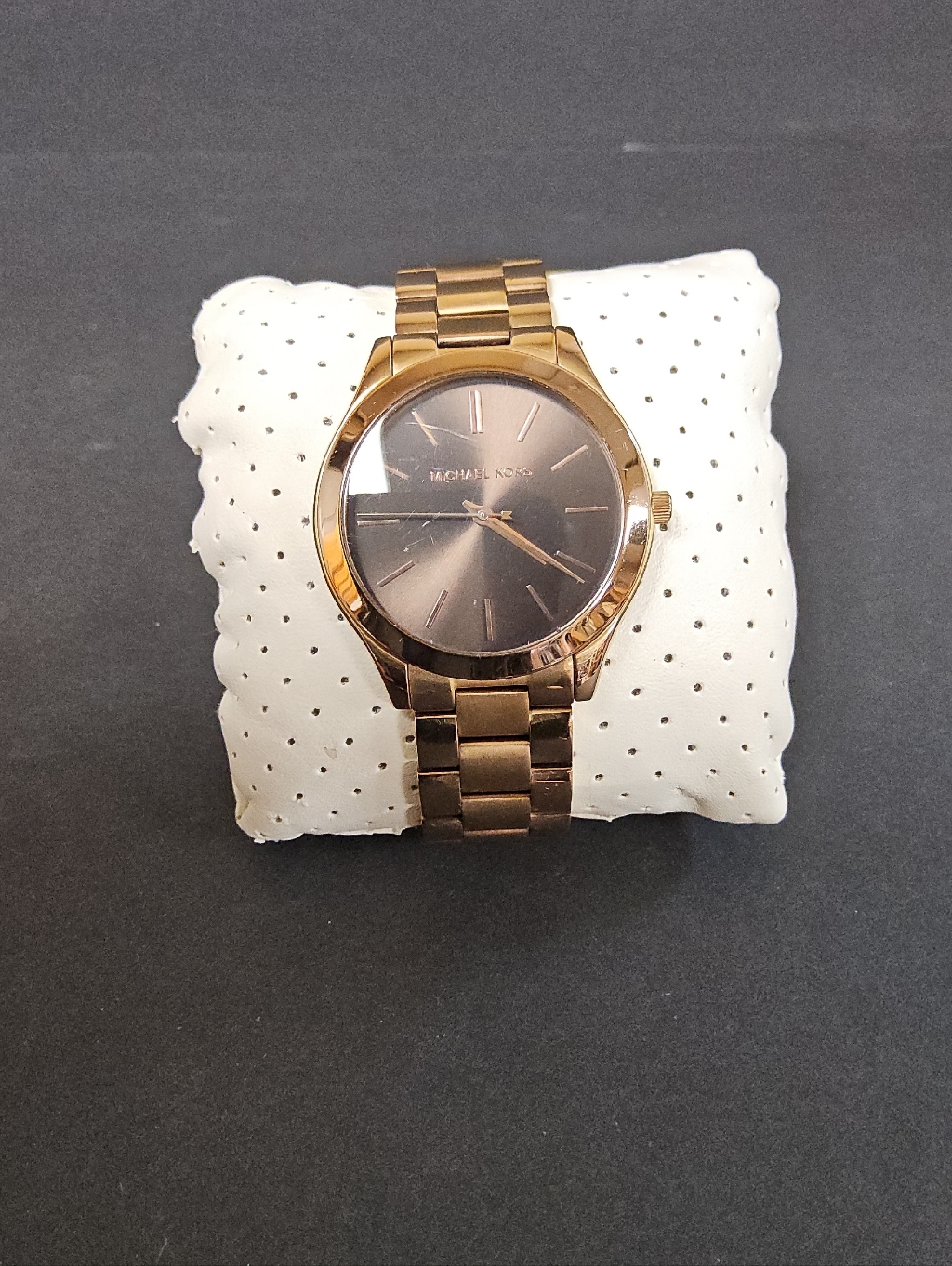 Michael Kors Womens Rose Gold Bracelet Watch With Rose Dial